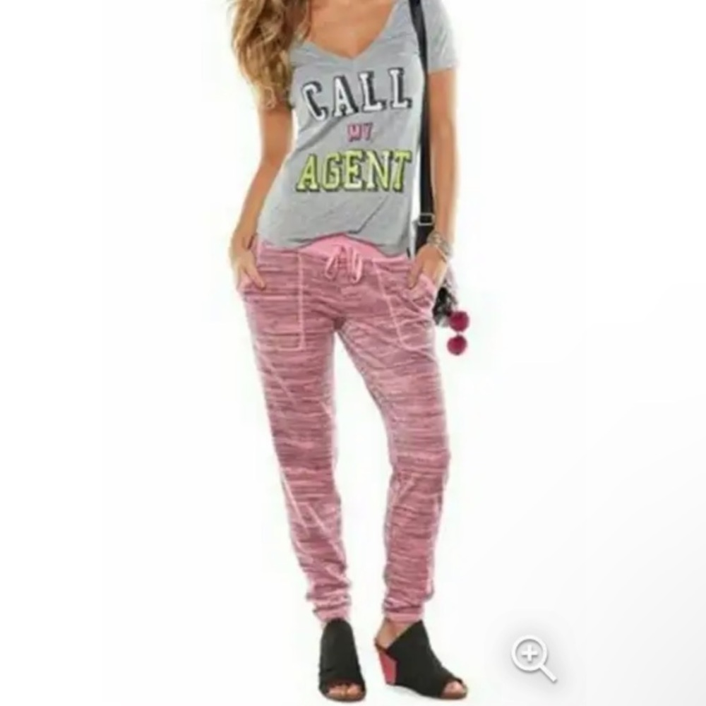 Juicy couture pink/black drawstring sweatpants size XLarge